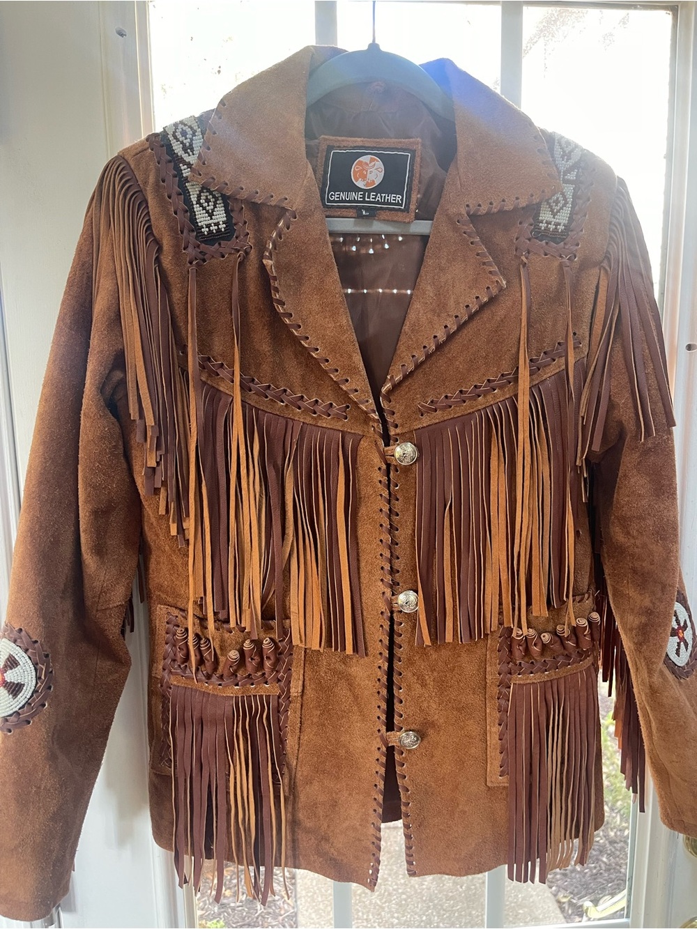 Women's Brown Suede Fringe Jacket NWOT Large